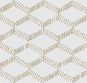 Palisades Paperweave Beige & White Wallpaper by Antonina Vella
