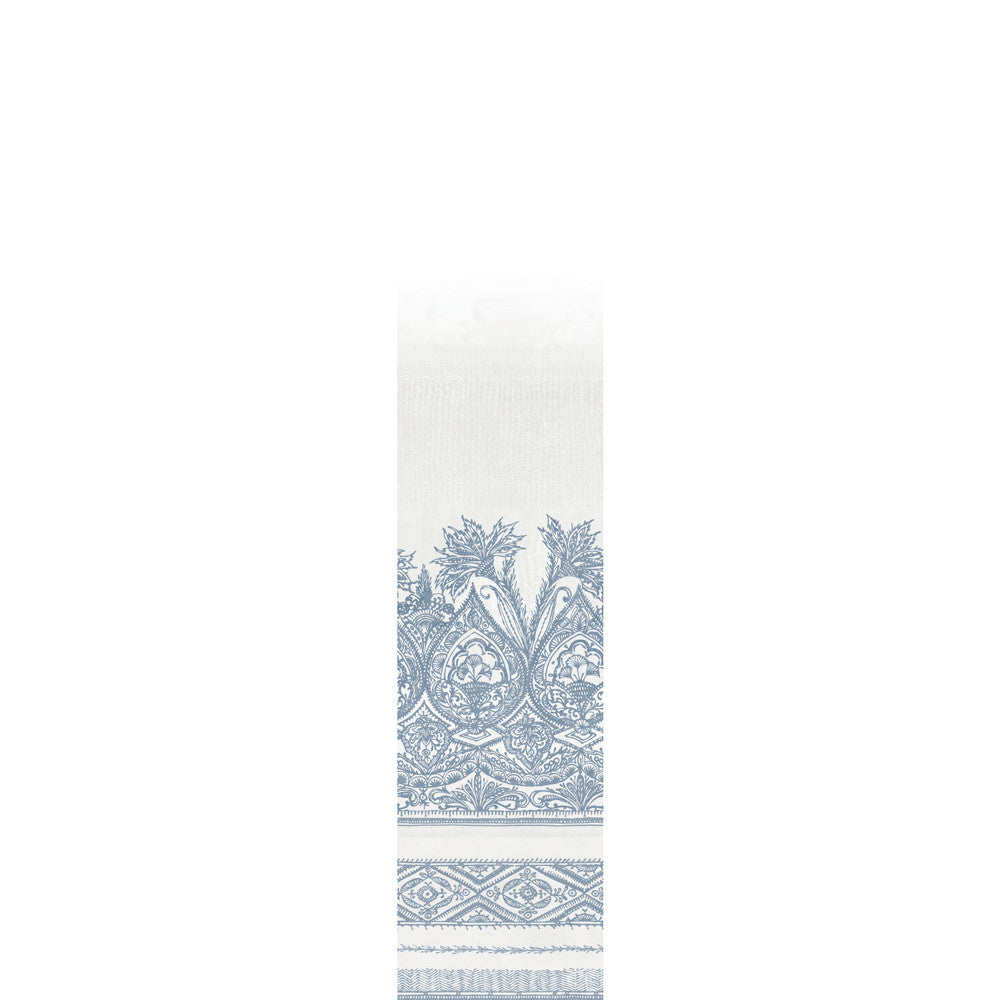 Henna Blue Wall Mural by Antonina Vella Antonina Vella Boho Luxe Covers 1 panel - measures 2-ft 1-in wide by 10-ft 2-in tall when assembled 27-in by 10.2-ft long roll Unpasted 0 - Fabric Carolina -