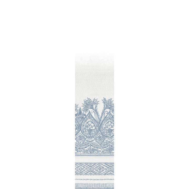 Henna Blue Wall Mural by Antonina Vella Antonina Vella Boho Luxe Covers 1 panel - measures 2-ft 1-in wide by 10-ft 2-in tall when assembled 27-in by 10.2-ft long roll Unpasted 0 - Fabric Carolina -