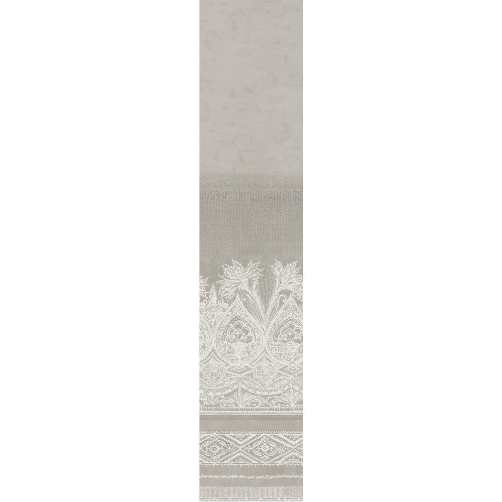 Henna Grey Wall Mural by Antonina Vella Antonina Vella Boho Luxe Covers 1 panel - measures 2-ft 1-in wide by 10-ft 2-in tall when assembled 27-in by 10.2-ft long roll Unpasted 0 - Fabric Carolina -