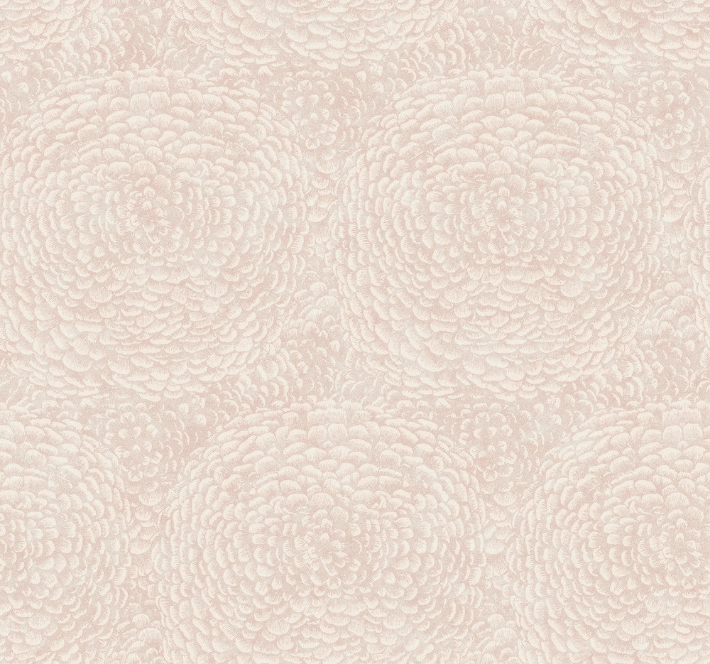Floret Pink Wallpaper by Antonina Vella Antonina Vella Boho Luxe Covers about 60.8 square feet 27-in by 27-ft long roll Unpasted 25.25 - Fabric Carolina -