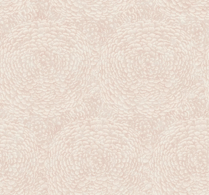 Floret Pink Wallpaper by Antonina Vella Antonina Vella Boho Luxe Covers about 60.8 square feet 27-in by 27-ft long roll Unpasted 25.25 - Fabric Carolina -