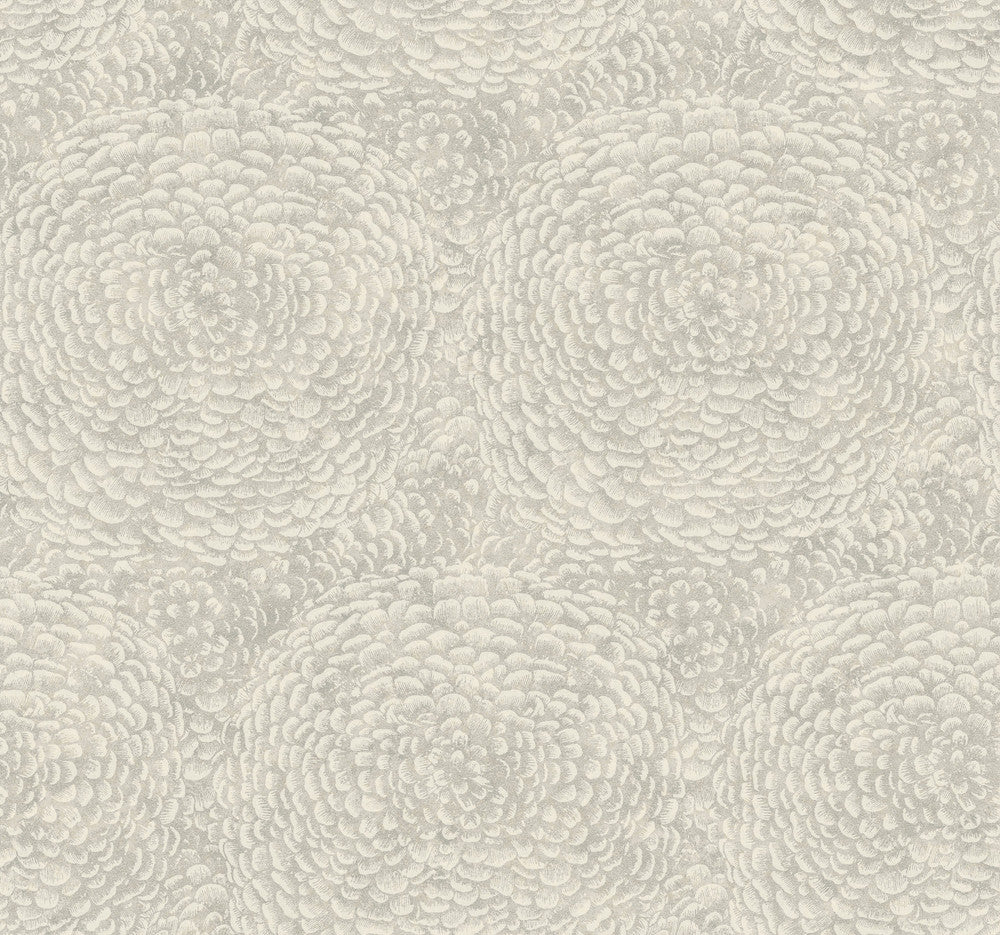 Floret Off White Wallpaper by Antonina Vella Antonina Vella Boho Luxe Covers about 60.8 square feet 27-in by 27-ft long roll Unpasted 25.25 - Fabric Carolina -