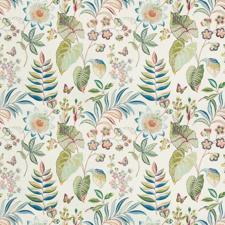 Bogor Peacock by Kravet Basics Fabric - COTTON - 100% Pakistan MEDIUM Horizontal: 27 and Vertical: 27 54 - Fabric Carolina -