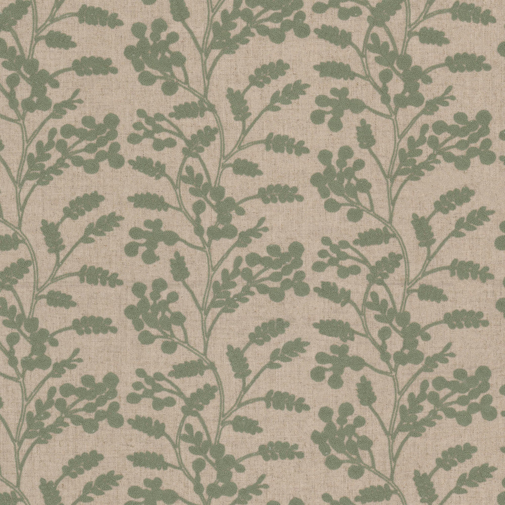 Bottega 2 Sage by Stout Fabric Stout Fabric Bottega 2 SageFabric Rainbow Library Celadon/Bottle 70%Svi 30%Lin %Vemb India </p><p>Repeat: H: 13, V: 24.875 52 in - Fabric Carolina -
