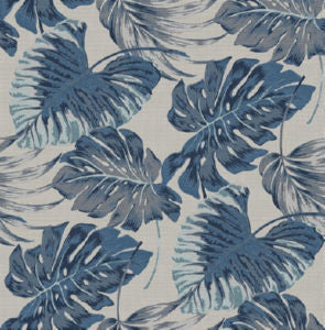 Bova Blue Linen by Norbar Fabric DEL SOL 100% SOLUTION DYED POLYESTER CHINA 28"V 28"H 54 - Fabric Carolina -