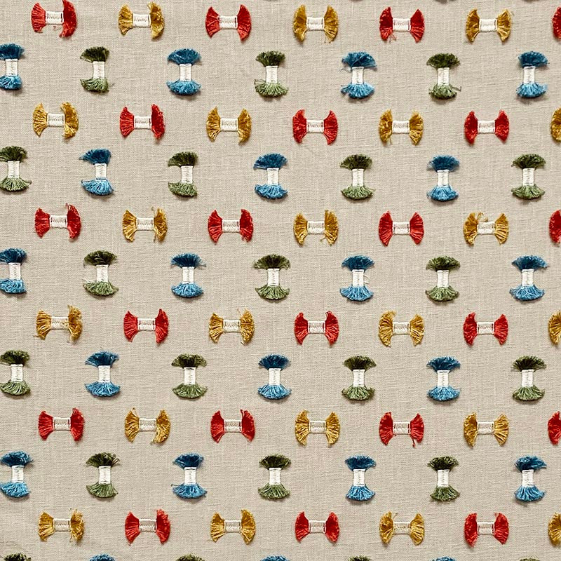 Bowtie Rainbow by Magnolia Fabric - 50Ctn/50Poly-Emb-100Poly India 25000 Horizontal: 5.25 and Vertical: 6.25 54" - Fabric Carolina -
