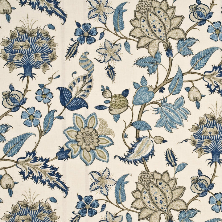 Baker'S Indienne Indigo/Taupe by G P & J Baker Fabric MARWOOD II LINEN - 88%;NYLON - 12% United Kingdom HEAVY Horizontal: 26.398 and Vertical: 24.822 53.19 - Fabric Carolina -