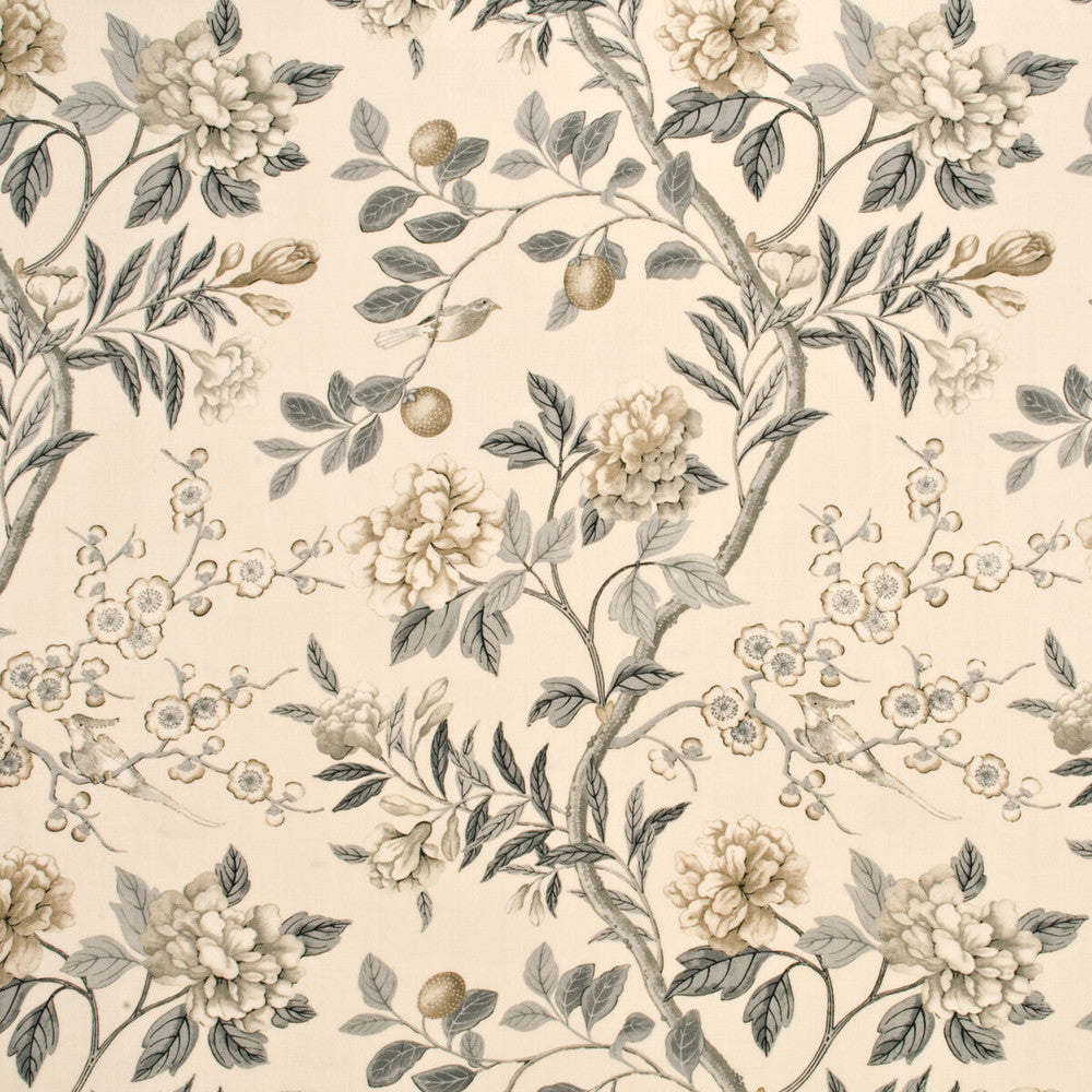 Emperor'S Garden Silver/Grey by G P & J Baker Fabric EMPEROR'S GARDEN LINEN - 100% United Kingdom HEAVY Horizontal: 26.989 and Vertical: 31.914 53.978 - Fabric Carolina -