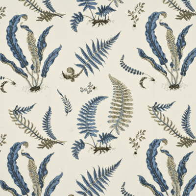 Ferns Indigo/White by G P & J Baker Fabric ORIGINALS (UK) COTTON - 100% United Kingdom - Horizontal: 26.398 and Vertical: 24.822 53.978 - Fabric Carolina -