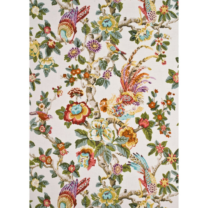 Pertelote Aqua/Rose/Multi by G P & J Baker Fabric CRAYFORD LINEN - 100% United Kingdom HEAVY Horizontal: 52.402 and Vertical: 57.918 52.402 - Fabric Carolina -