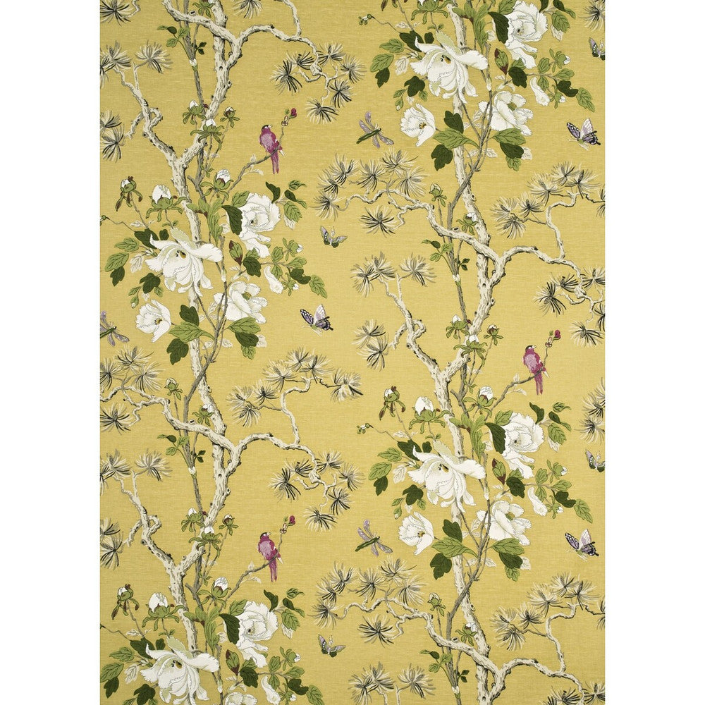 Tree Peony Strong Yellow/Ivory by G P & J Baker Fabric CRAYFORD LINEN - 60%;COTTON - 20%;MODAL - 20% Thailand HEAVY Horizontal: 52.796 and Vertical: 39.794 52.796 - Fabric Carolina -