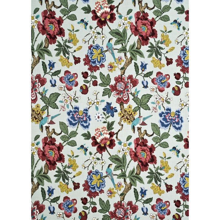 Persian Pomegranate Aqua/Multi by G P & J Baker Fabric CRAYFORD LINEN - 100% Thailand HEAVY Horizontal: 26.004 and Vertical: 35.46 52.008 - Fabric Carolina -