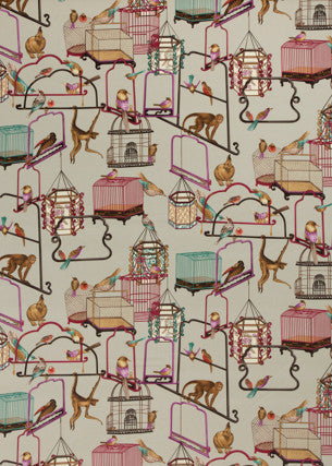 Menagerie Velvet Aqua by G P & J Baker Fabric COSMOPOLITAN COTTON - 88%;POLYESTER - 12% Austria HEAVY Horizontal: 53.978 and Vertical: 39.4 53.978 - Fabric Carolina -
