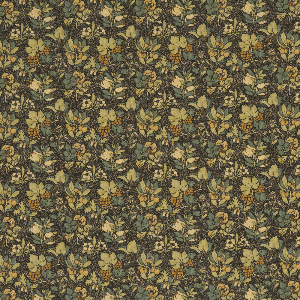 Meadow Fruit Charcoal/Green by G P & J Baker Fabric ORIGINALS V VISCOSE - 85%;LINEN - 15% United Kingdom HEAVY Horizontal: and Vertical: 53.978 - Fabric Carolina -