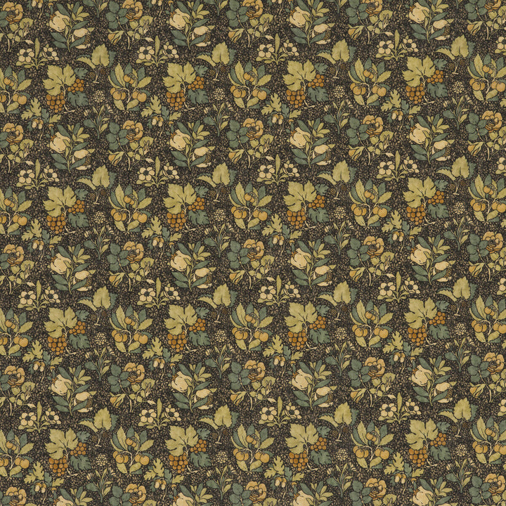 Meadow Fruit Charcoal/Green by G P & J Baker Designer Fabric ORIGINALS V VISCOSE - 85%;LINEN - 15% United Kingdom HEAVY Horizontal: and Vertical: 53.978 - Swanky Fabrics -