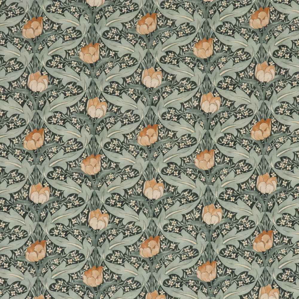 Tulip & Jasmine Teal by G P & J Baker Fabric ORIGINALS V VISCOSE - 85%;LINEN - 15% United Kingdom HEAVY Horizontal: 13.396 and Vertical: 13.396 53.978 - Fabric Carolina -
