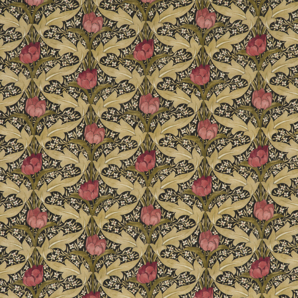 Tulip & Jasmine Rose/Olive by G P & J Baker Fabric ORIGINALS V VISCOSE - 85%;LINEN - 15% United Kingdom HEAVY Horizontal: 13.396 and Vertical: 13.396 53.978 - Fabric Carolina -