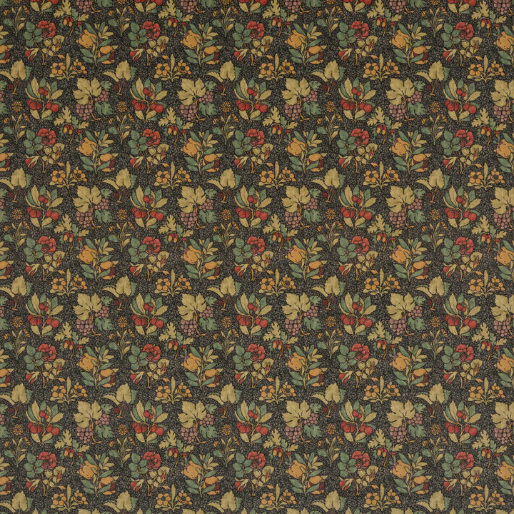 Meadow Fruit Velvet Cinder/Multi by G P & J Baker Designer Fabric ORIGINALS V COTTON - 100% United Kingdom HEAVY Horizontal: and Vertical: 9.062 53.978 - Swanky Fabrics -