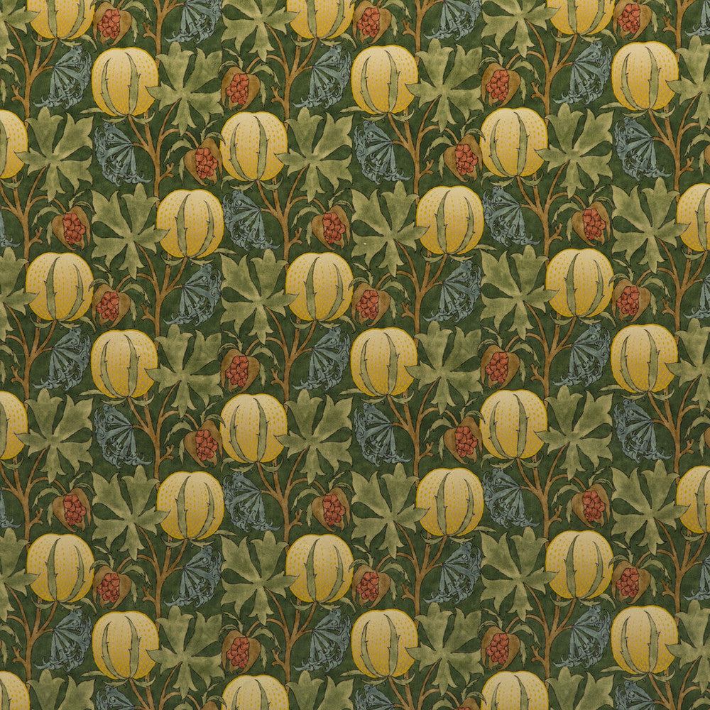 Pumpkins Velvet Green/Terracotta by G P & J Baker Fabric ORIGINALS V COTTON - 100% United Kingdom HEAVY Horizontal: 14.184 and Vertical: 13.396 53.978 - Fabric Carolina -