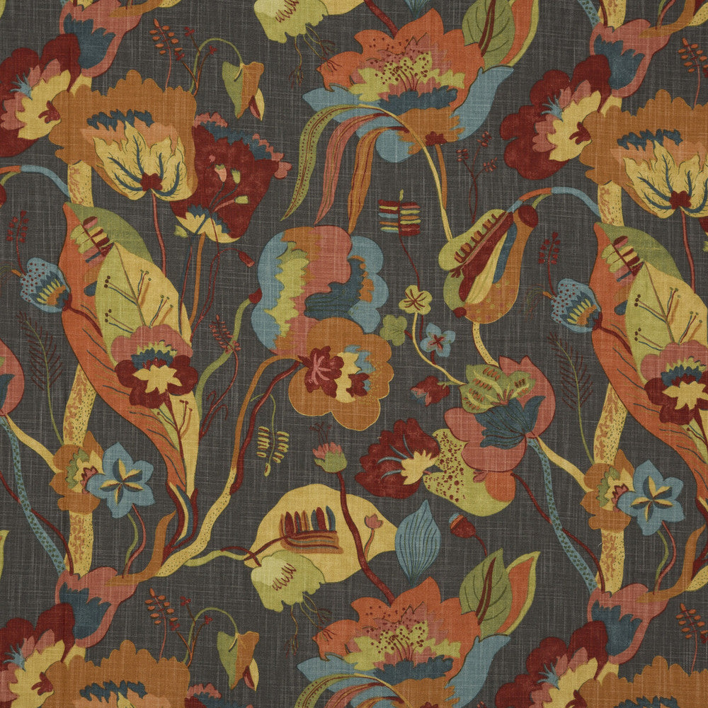 California Spice/Charcoal by G P & J Baker Fabric SPECIALS BOOK VISCOSE - 85%;LINEN - 15% United Kingdom MEDIUM Horizontal: 26.989 and Vertical: 28.762 53.978 - Fabric Carolina -
