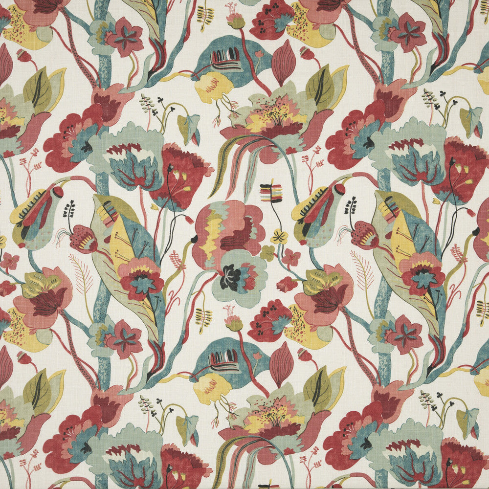 California Linen/Teal/Pimento by G P & J Baker Fabric SPECIALS BOOK VISCOSE - 85%;LINEN - 15% United Kingdom MEDIUM Horizontal: 26.989 and Vertical: 28.762 53.978 - Fabric Carolina -