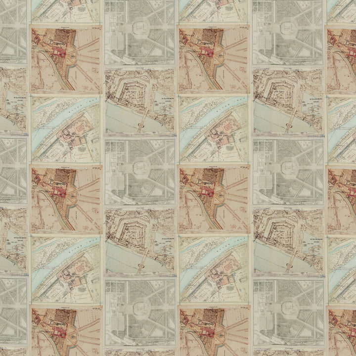 Palace Maps Linen Original by G P & J Baker Fabric HISTORIC ROYAL PALACES LINEN - 100% Austria Horizontal: 18.124 and Vertical: 16.942 54.372 - Fabric Carolina -