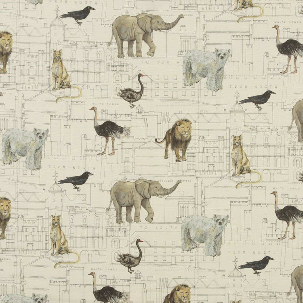 Royal Beasts Linen Ivory by G P & J Baker Fabric HISTORIC ROYAL PALACES LINEN - 100% Austria Horizontal: 54.766 and Vertical: 25.216 54.766 - Fabric Carolina -