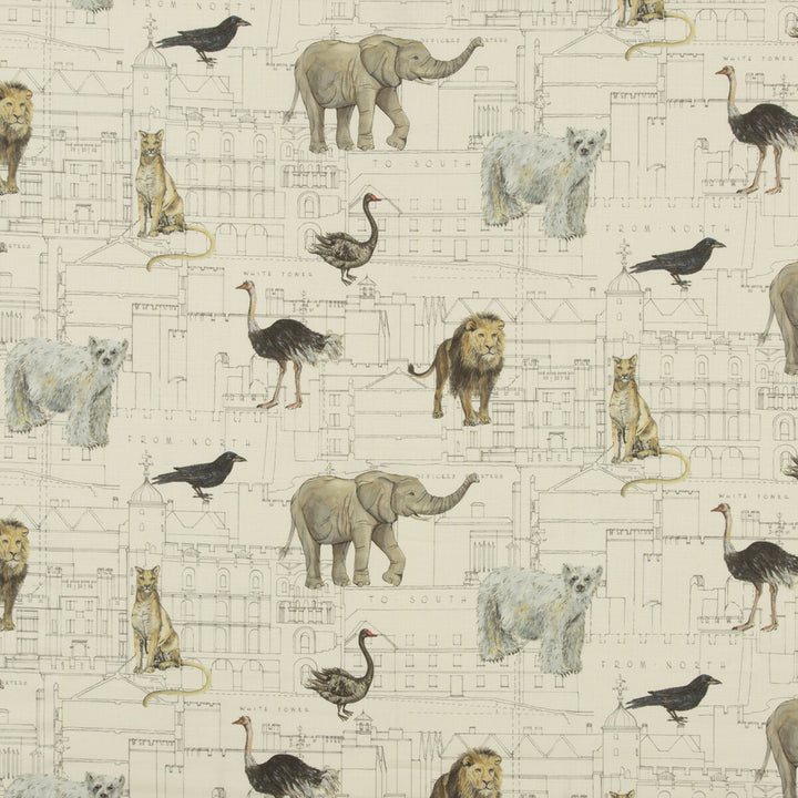 Royal Beasts Linen Ivory by G P & J Baker Fabric HISTORIC ROYAL PALACES LINEN - 100% Austria Horizontal: 54.766 and Vertical: 25.216 54.766 - Fabric Carolina -