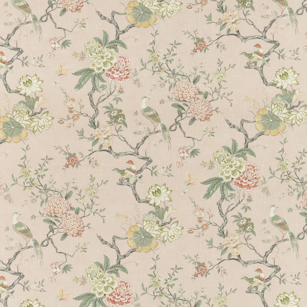 Oriental Bird Signature Blush by G P & J Baker Fabric SIGNATURE PRINTS VISCOSE - 85%;LINEN - 15% United Kingdom HEAVY Horizontal: 18.124 and Vertical: 31.126 53.978 - Fabric Carolina -
