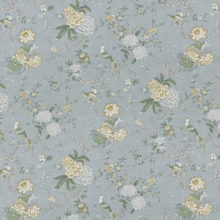 Oriental Bird Signature Soft Blue by G P & J Baker Fabric SIGNATURE PRINTS VISCOSE - 85%;LINEN - 15% United Kingdom HEAVY Horizontal: 18.124 and Vertical: 31.126 53.978 - Fabric Carolina -