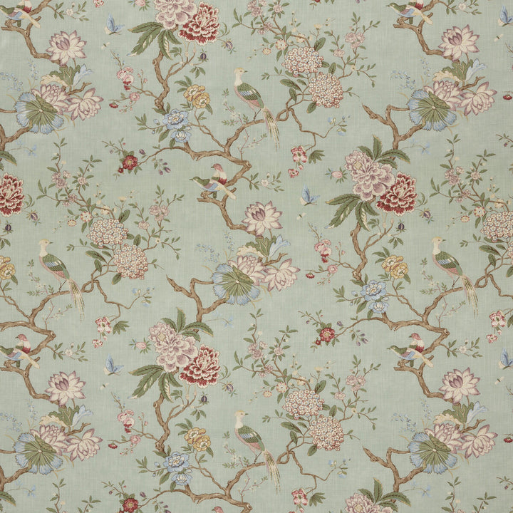 Oriental Bird Signature Eau De Nil by G P & J Baker Fabric SIGNATURE PRINTS VISCOSE - 85%;LINEN - 15% United Kingdom HEAVY Horizontal: 18.124 and Vertical: 31.126 53.978 - Fabric Carolina -
