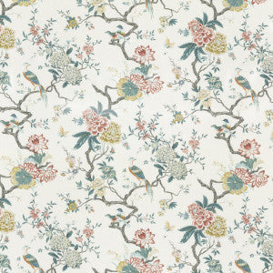 Oriental Bird Signature Teal by G P & J Baker Fabric