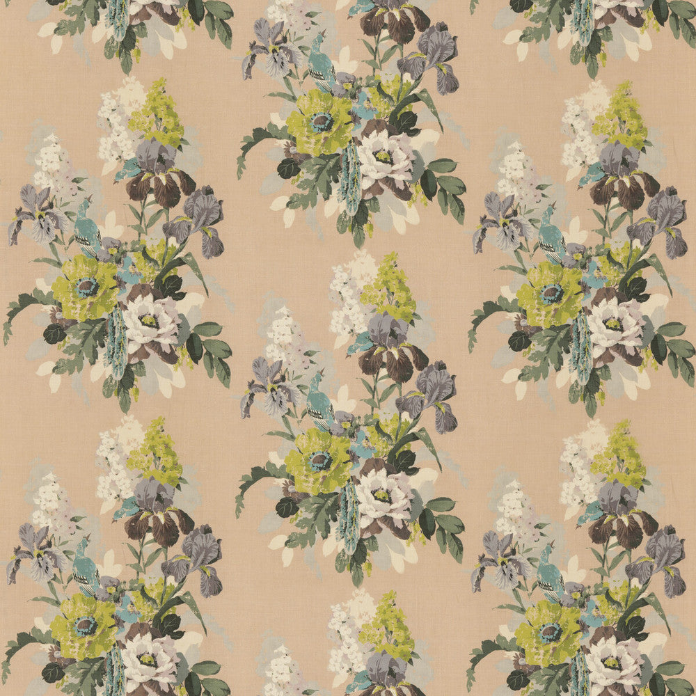 Bird & Iris Blush by G P & J Baker Fabric SIGNATURE PRINTS LINEN - 100% Thailand MEDIUM Horizontal: 17.336 and Vertical: 25.61 52.796 - Fabric Carolina -