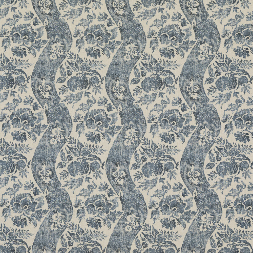 Caldbeck Indigo/Linen by G P & J Baker Designer Fabric SIGNATURE PRINTS LINEN - 100% Thailand MEDIUM Horizontal: 13.002 and Vertical: 14.972 52.008 - Swanky Fabrics -