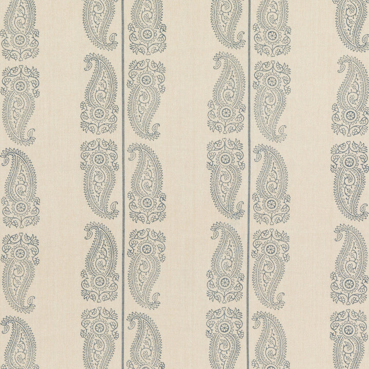 Cromer Paisley Indigo by G P & J Baker Designer Fabric ARTISAN II LINEN - 70%;COTTON - 30% India MEDIUM Horizontal: 12.608 and Vertical: 16.942 50.432 - Swanky Fabrics -