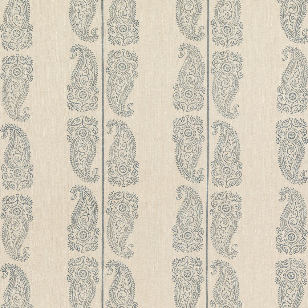 Cromer Paisley Indigo by G P & J Baker Fabric ARTISAN II LINEN - 70%;COTTON - 30% India MEDIUM Horizontal: 12.608 and Vertical: 16.942 50.432 - Fabric Carolina -