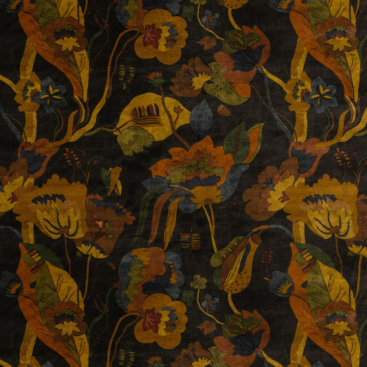 California Velvet Charcoal by G P & J Baker Fabric SIGNATURE VELVETS VISCOSE - 60%;COTTON - 30%;POLYESTER - 10% Italy Horizontal: 26.989 and Vertical: 28.368 53.978 - Fabric Carolina -