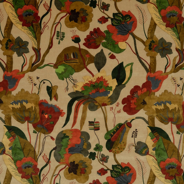 California Velvet Red/Cream by G P & J Baker Fabric SIGNATURE VELVETS VISCOSE - 60%;COTTON - 30%;POLYESTER - 10% Italy - Horizontal: 26.989 and Vertical: 28.368 53.978 - Fabric Carolina -