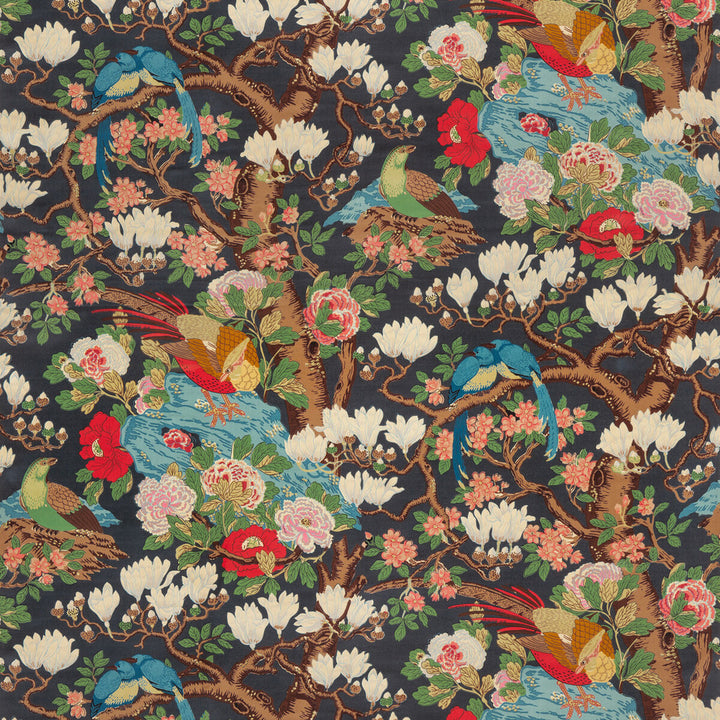 Rockbird Velvet Indigo by G P & J Baker Fabric SIGNATURE VELVETS COTTON - 90%;POLYESTER - 10% Thailand MEDIUM Horizontal: 47.28 and Vertical: 40.582 47.28 - Fabric Carolina -