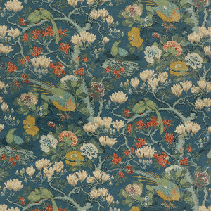 Rockbird Velvet Teal by G P & J Baker Fabric