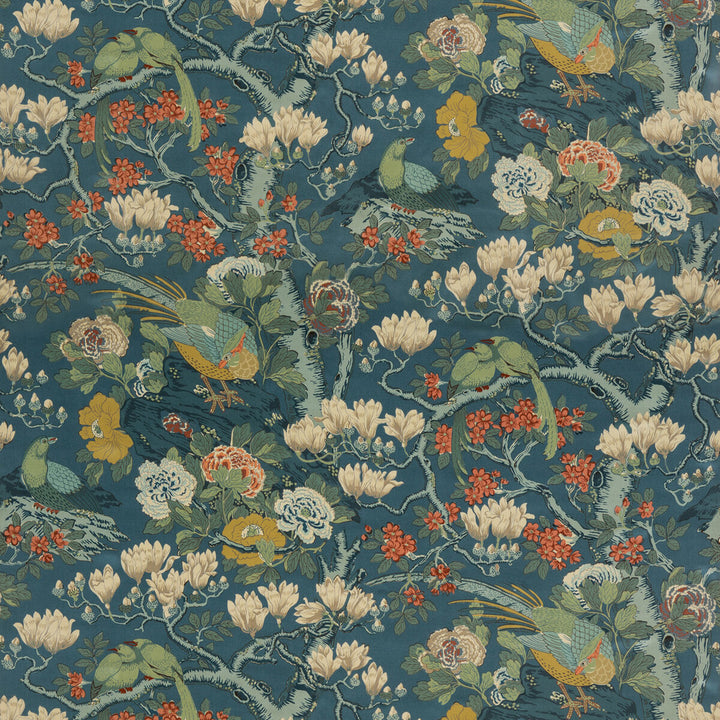 Rockbird Velvet Teal by G P & J Baker Fabric SIGNATURE VELVETS COTTON - 90%;POLYESTER - 10% Thailand MEDIUM Horizontal: 47.28 and Vertical: 40.582 47.28 - Fabric Carolina -