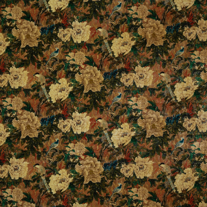 Oriental Garden Jewel by G P & J Baker Fabric SIGNATURE VELVETS VISCOSE - 55%;COTTON - 45% Italy - Horizontal: 27.58 and Vertical: 20.094 55.16 - Fabric Carolina -