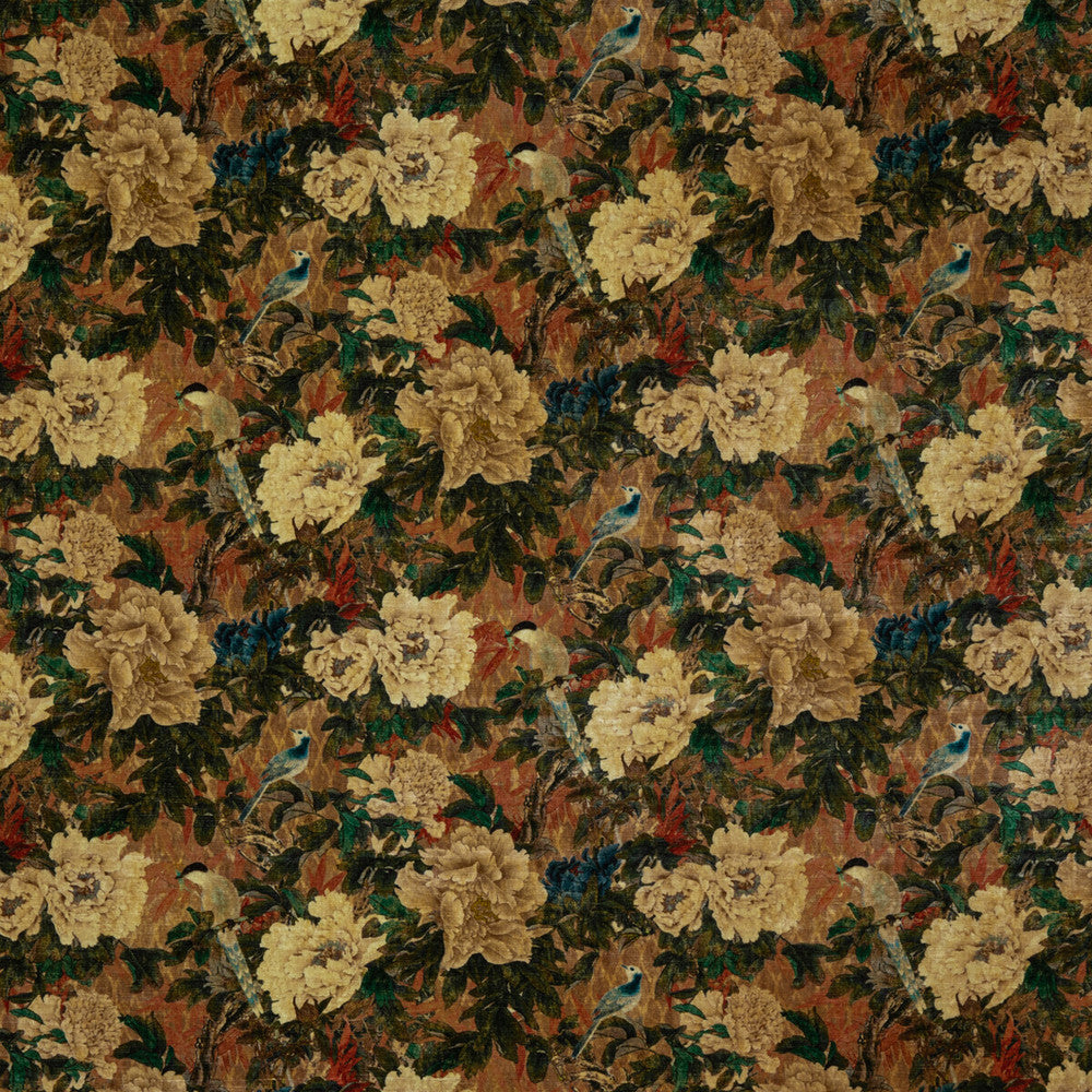 Oriental Garden Jewel by G P & J Baker Fabric SIGNATURE VELVETS VISCOSE - 55%;COTTON - 45% Italy HEAVY Horizontal: 27.58 and Vertical: 20.094 55.16 - Fabric Carolina -
