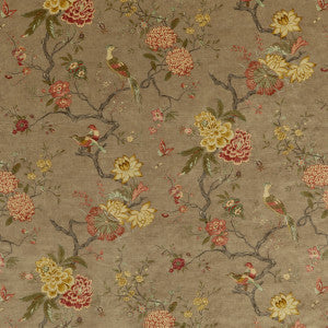 Oriental Bird Velvet Mole by G P & J Baker Fabric