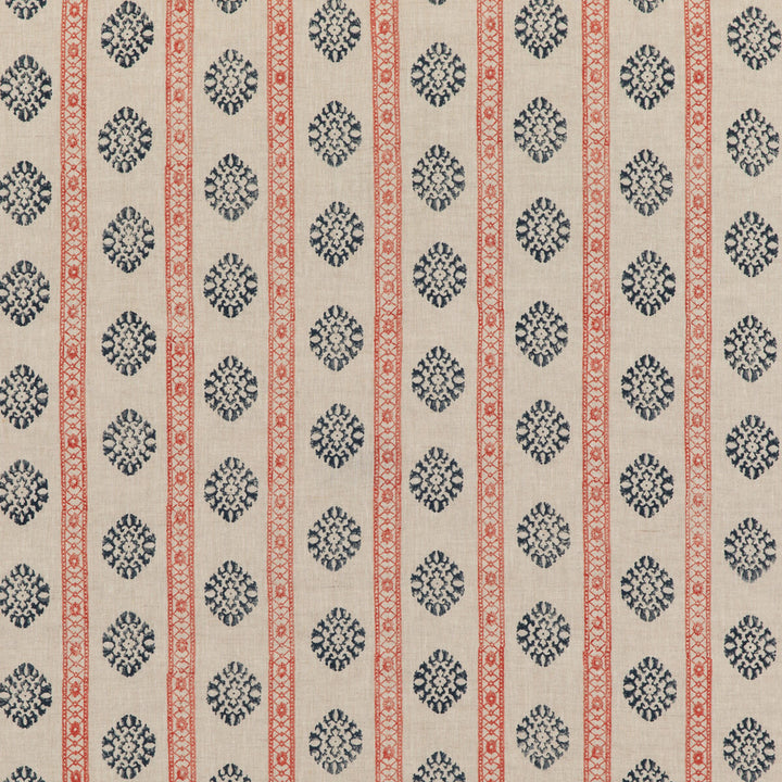 Alma Red/Indigo by G P & J Baker Fabric COROMANDEL SMALL PRINTS LINEN - 100% India Horizontal: 7.5648 and Vertical: 3.94 53.978 - Fabric Carolina -