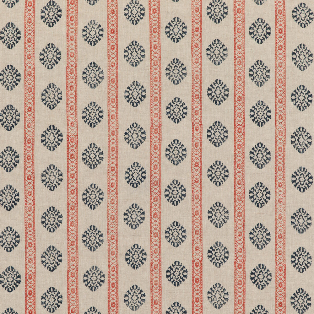 Alma Red/Indigo by G P & J Baker Fabric COROMANDEL SMALL PRINTS LINEN - 100% India Horizontal: 7.5648 and Vertical: 3.94 53.978 - Fabric Carolina -