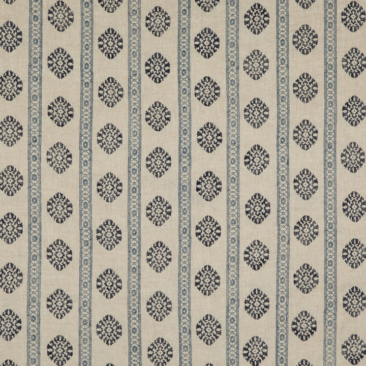 Alma Indigo by G P & J Baker Designer Fabric COROMANDEL SMALL PRINTS LINEN - 100% India - Horizontal: 7.5648 and Vertical: 3.94 53.978 - Swanky Fabrics -
