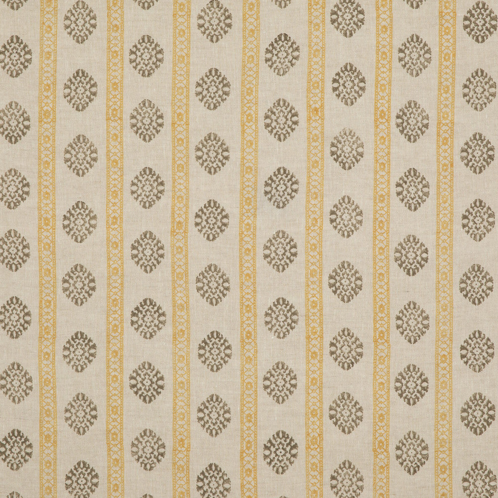 Alma Ochre/Mole by G P & J Baker Fabric COROMANDEL SMALL PRINTS LINEN - 100% India Horizontal: 7.683 and Vertical: 3.94 53.978 - Fabric Carolina -