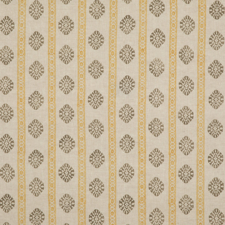 Alma Ochre/Mole by G P & J Baker Fabric COROMANDEL SMALL PRINTS LINEN - 100% India Horizontal: 7.683 and Vertical: 3.94 53.978 - Fabric Carolina -